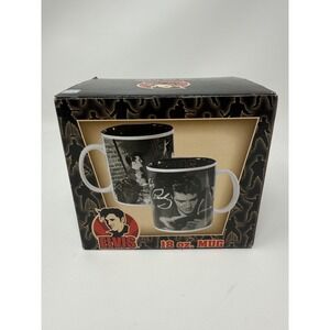 Vintage Vandor Elvis Presley Coffee Mug 18 Oz Black Ceramic Photo Large Boxed